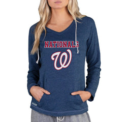 Navy Washington Nationals Concepts Sport Women's Mainstream Terry Long Sleeve Hoodie Top