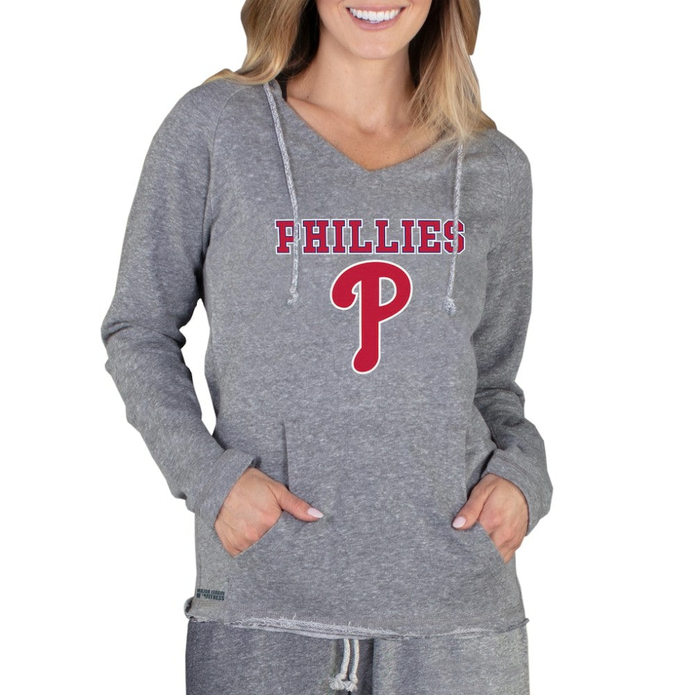 Gray Philadelphia Phillies Concepts Sport Women's Mainstream Terry Long Sleeve Hoodie Top
