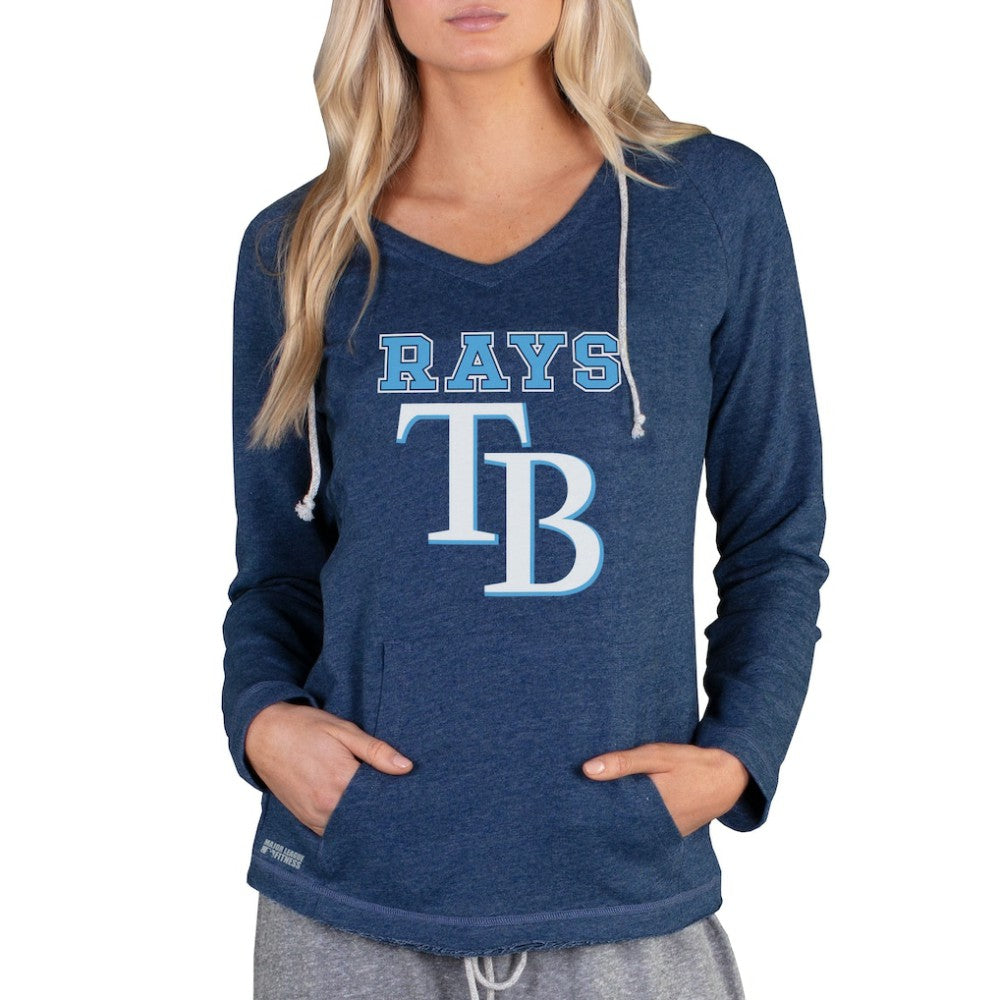 Navy Tampa Bay Rays Concepts Sport Women's Mainstream Terry Long Sleeve Hoodie Top