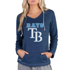 Navy Tampa Bay Rays Concepts Sport Women's Mainstream Terry Long Sleeve Hoodie Top