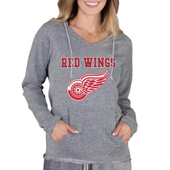 NHL Detroit Red Wings Concepts Sport Women's Mainstream Terry Tri-Blend Long Sleeve Hooded Top