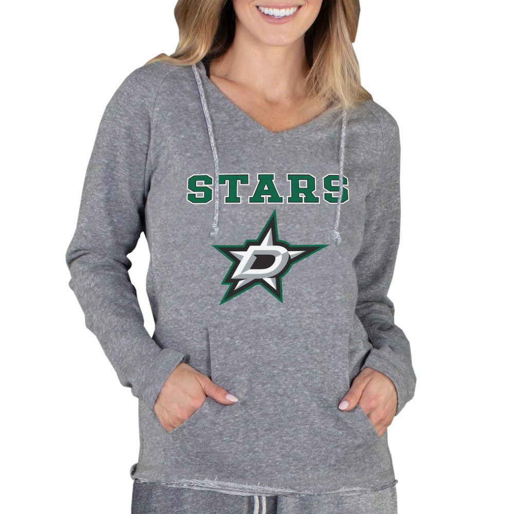 NHL Dallas Stars Concepts Sport Women's Mainstream Terry Tri-Blend Long Sleeve Hooded Top