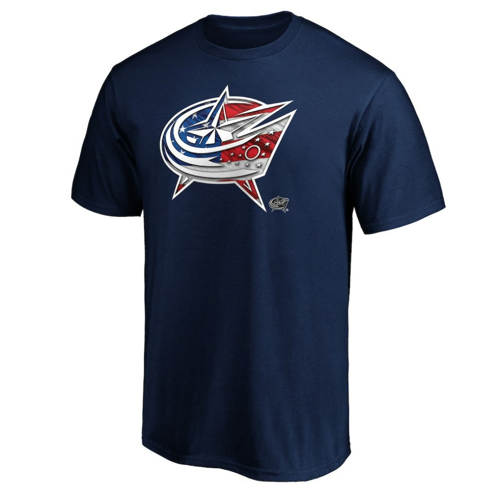 NHL Columbus Blue Jackets Banner Wave Logo T-Shirt