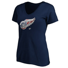NHL Detroit Red Wings Women's Banner Wave Logo V-Neck T-Shirt T-Shirt