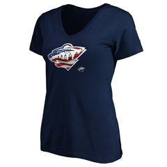 NHL Minnesota Wild Women's Banner Wave Logo V-Neck T-Shirt T-Shirt