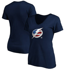 NHL Tampa Bay Lightning Women's Banner Wave Logo V-Neck T-Shirt T-Shirt