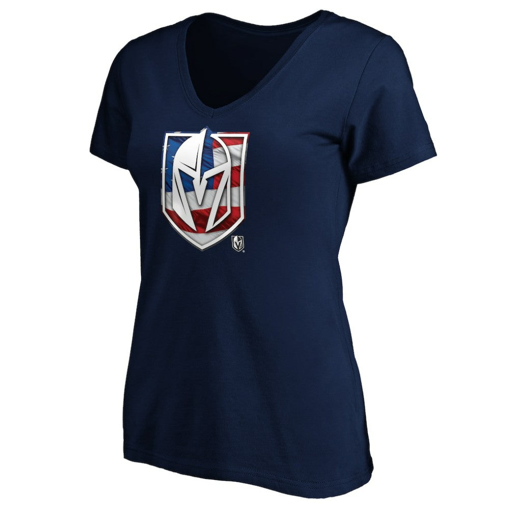 NHL Vegas Golden Knights Women's Banner Wave Logo V-Neck T-Shirt T-Shirt