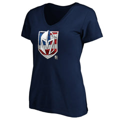 NHL Vegas Golden Knights Women's Banner Wave Logo V-Neck T-Shirt T-Shirt