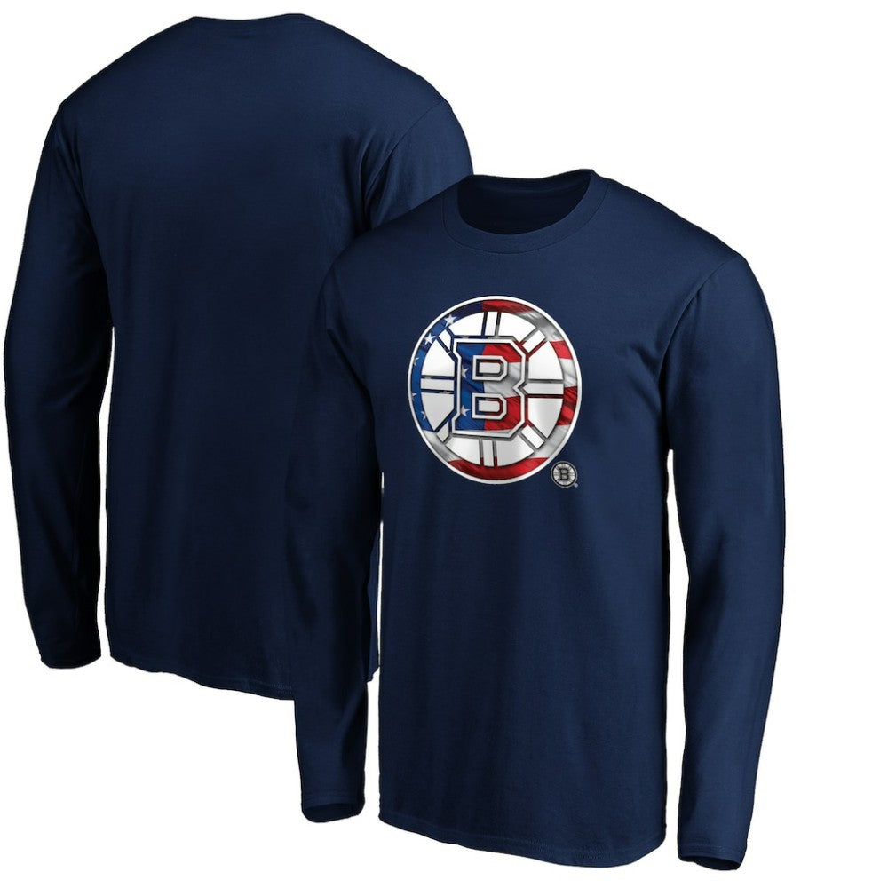 NHL Boston Bruins Banner Wave Logo Long Sleeve T-Shirt