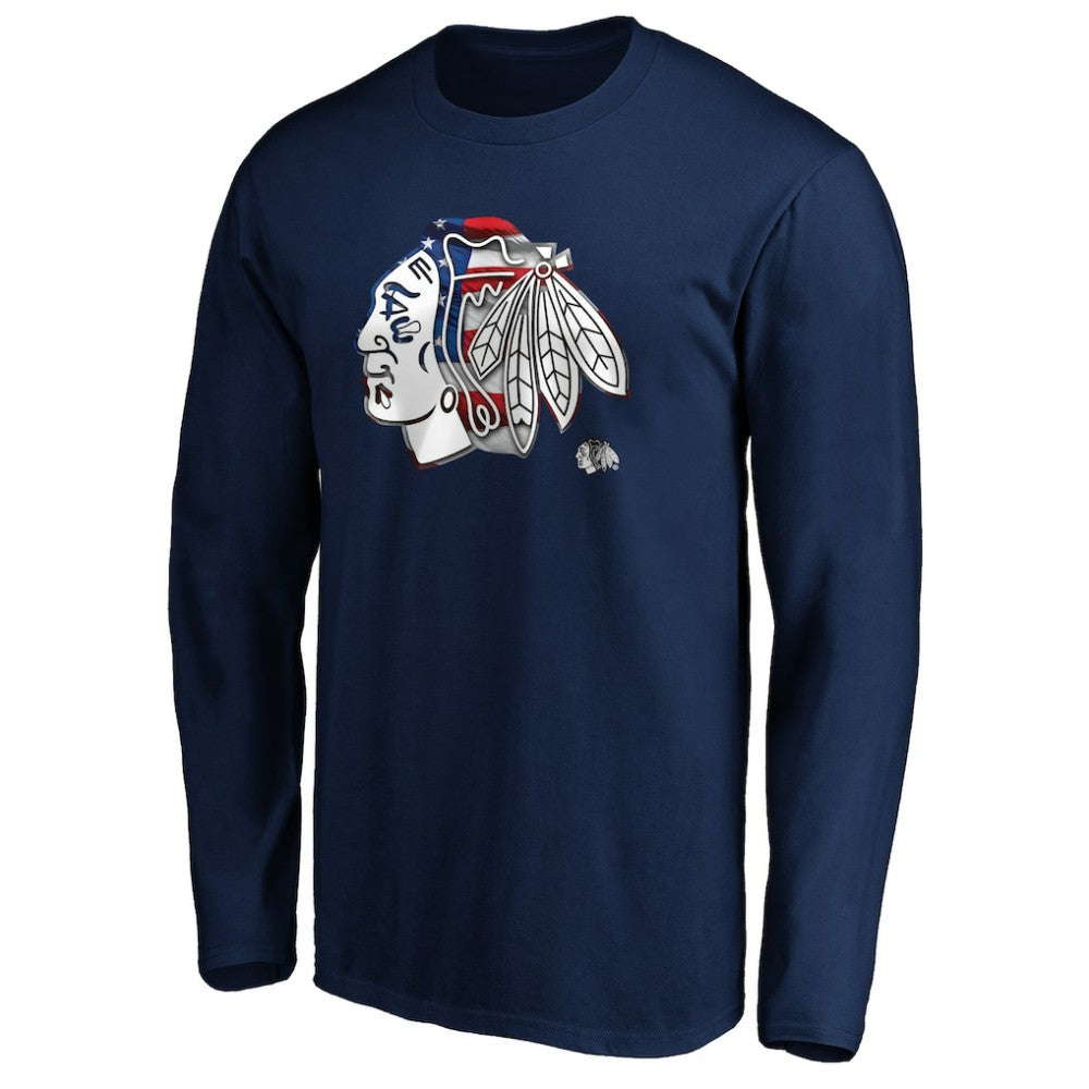 NHL Chicago Blackhawks Banner Wave Logo Long Sleeve T-Shirt