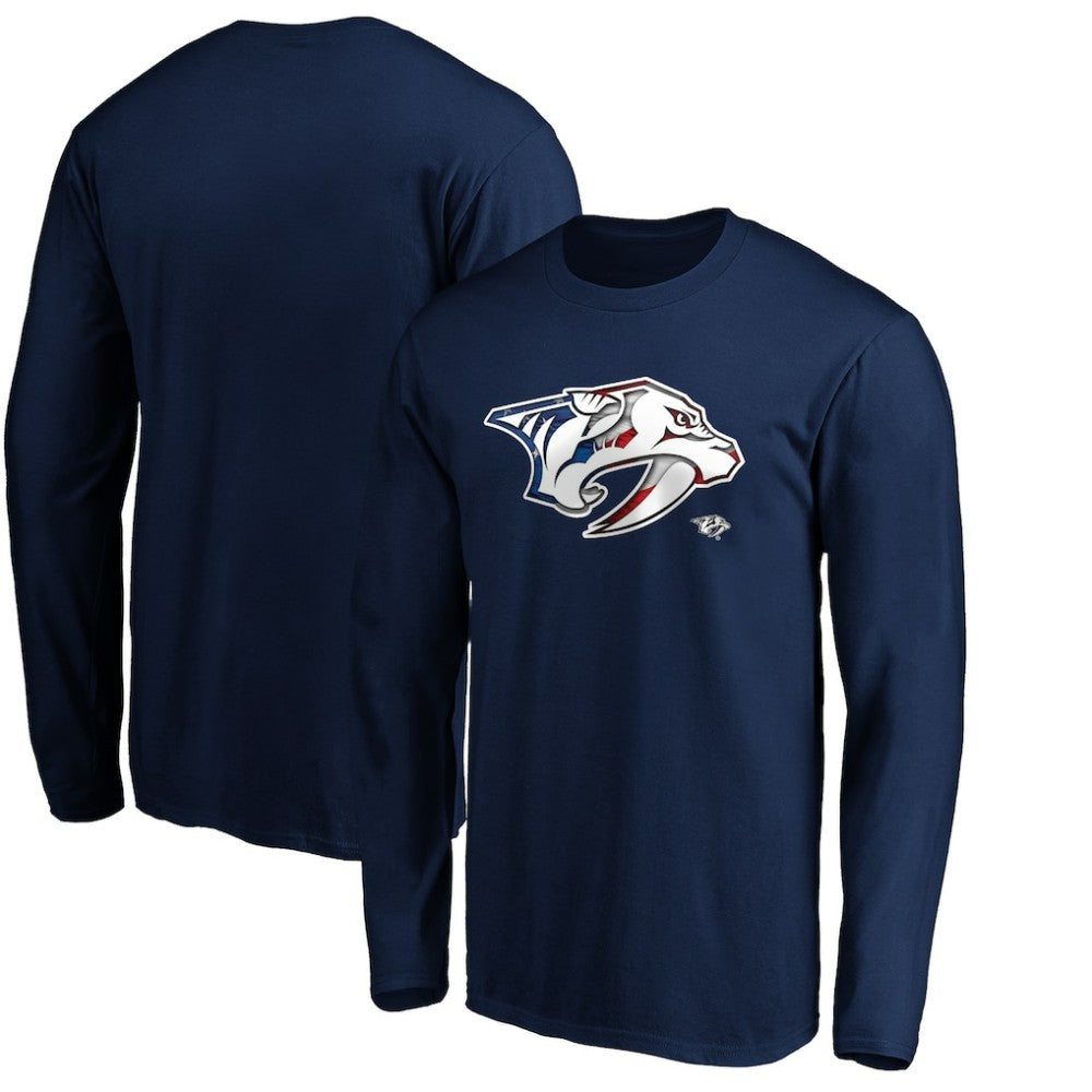 NHL Nashville Predators Banner Wave Logo Long Sleeve T-Shirt