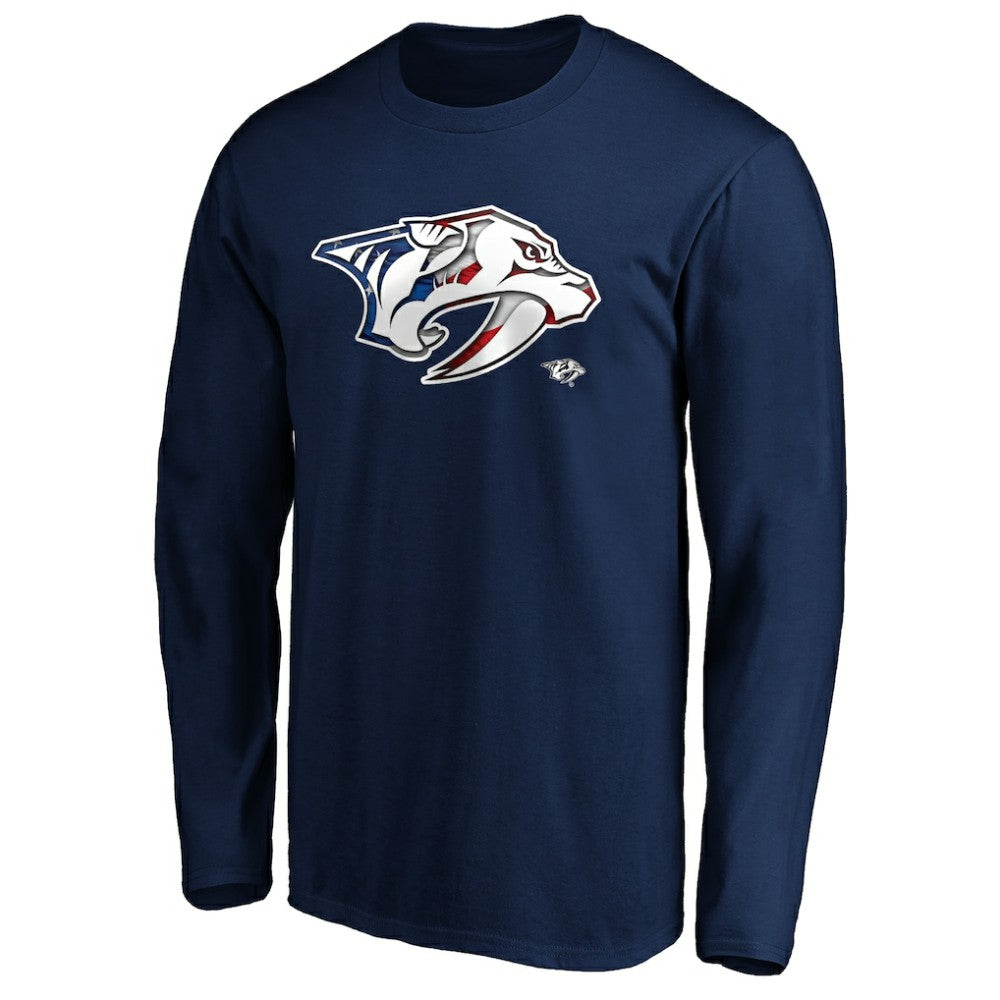 NHL Nashville Predators Banner Wave Logo Long Sleeve T-Shirt