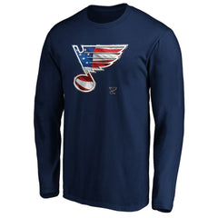 NHL St. Louis Blues Banner Wave Logo Long Sleeve T-Shirt