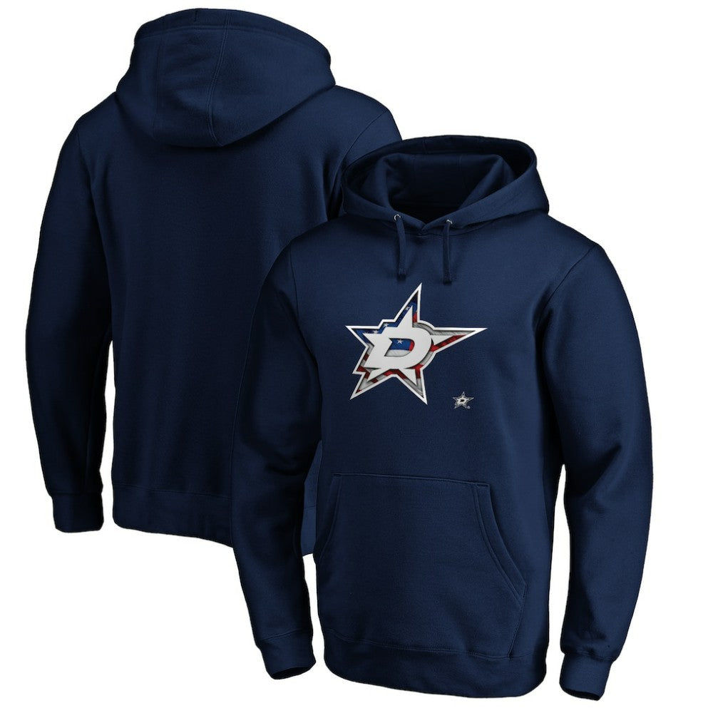 NHL Dallas Stars Banner Wave Logo Pullover Hoodie