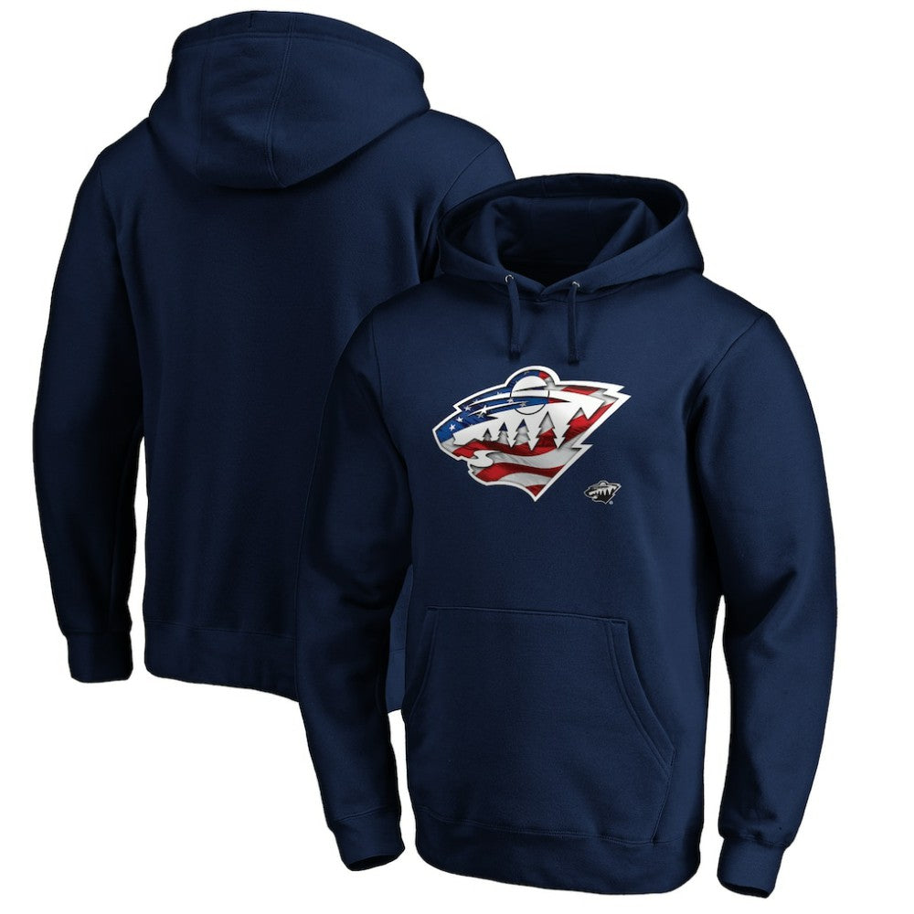 NHL Minnesota Wild Banner Wave Logo Pullover Hoodie