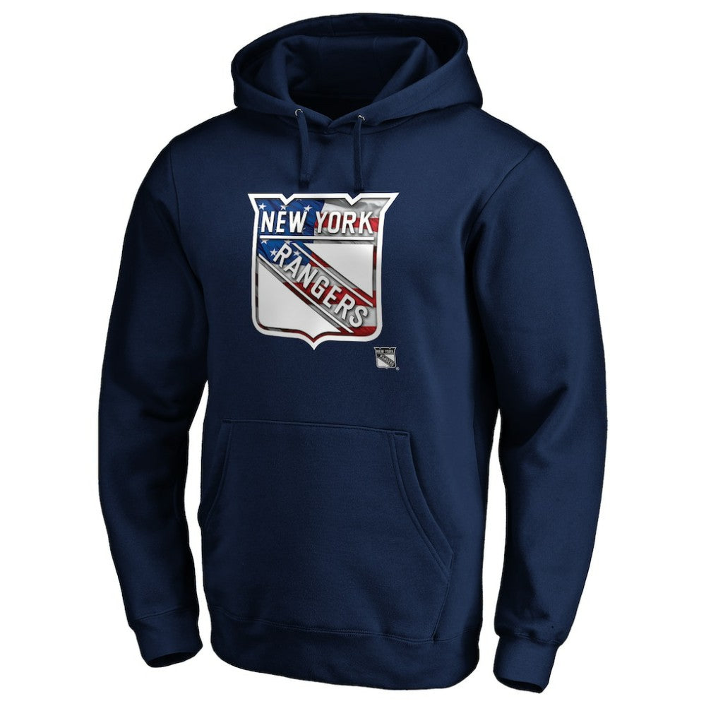 NHL New York Rangers Banner Wave Logo Pullover Hoodie