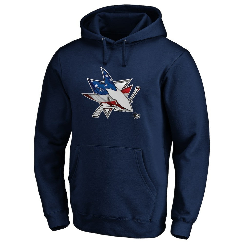 NHL San Jose Sharks Banner Wave Logo Pullover Hoodie