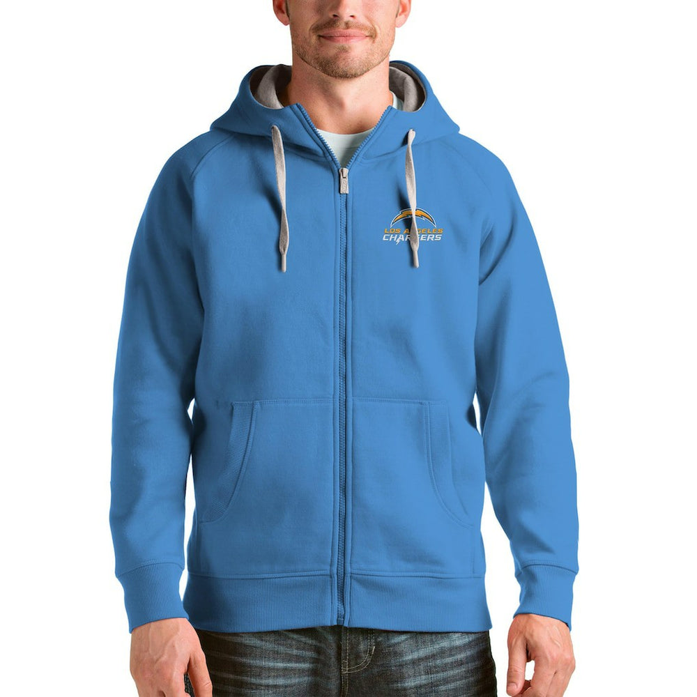 Antigua Victory Full-Zip Hoodie - Los Angeles Chargers Hoodies