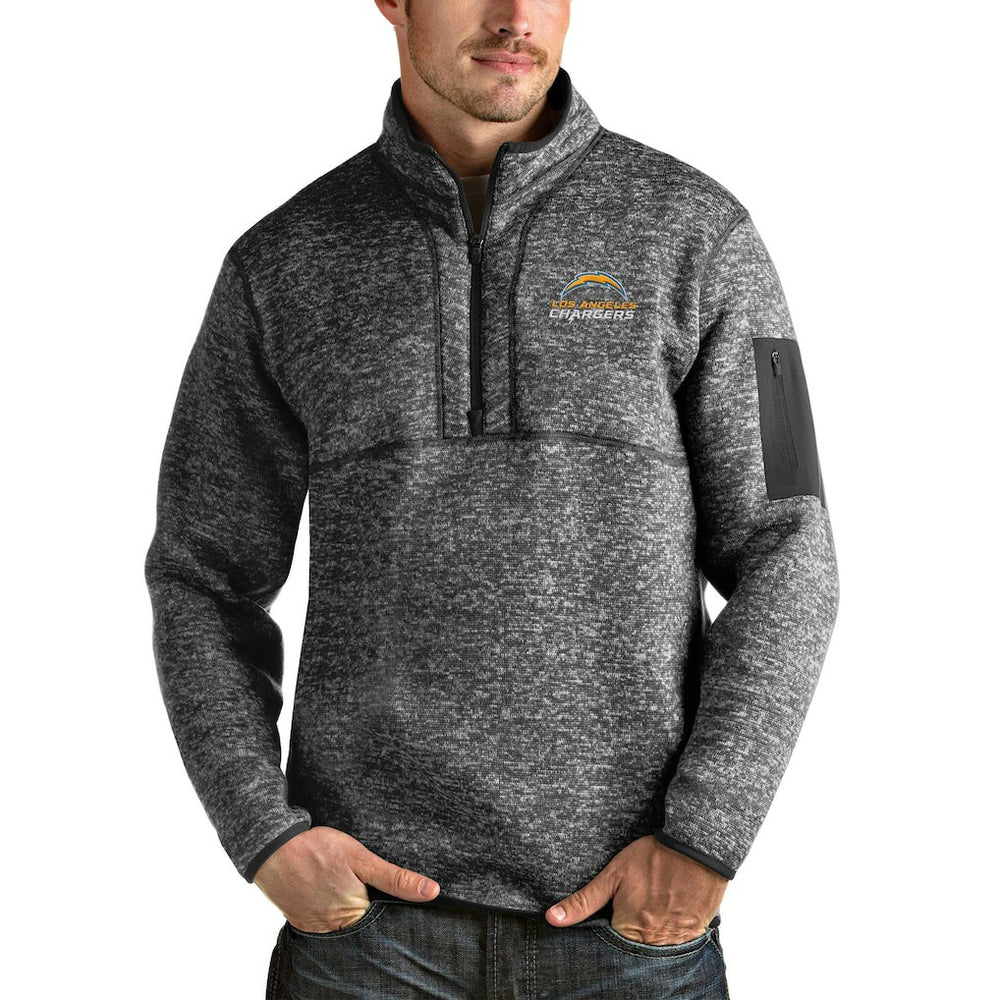 Antigua Fortune Quarter-Zip Pullover Jacket - Los Angeles Chargers Pullover
