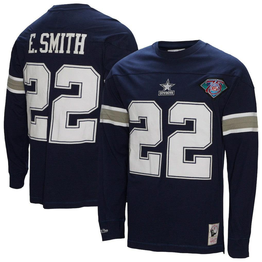 Emmitt Smith  Throwback Retired Player Name & Number Long Sleeve Top - Dallas Cowboys Tops