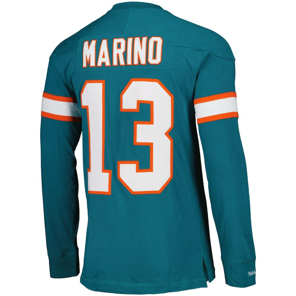 Dan Marino  Throwback Retired Player Name & Number Long Sleeve Top - Miami Dolphins Tops