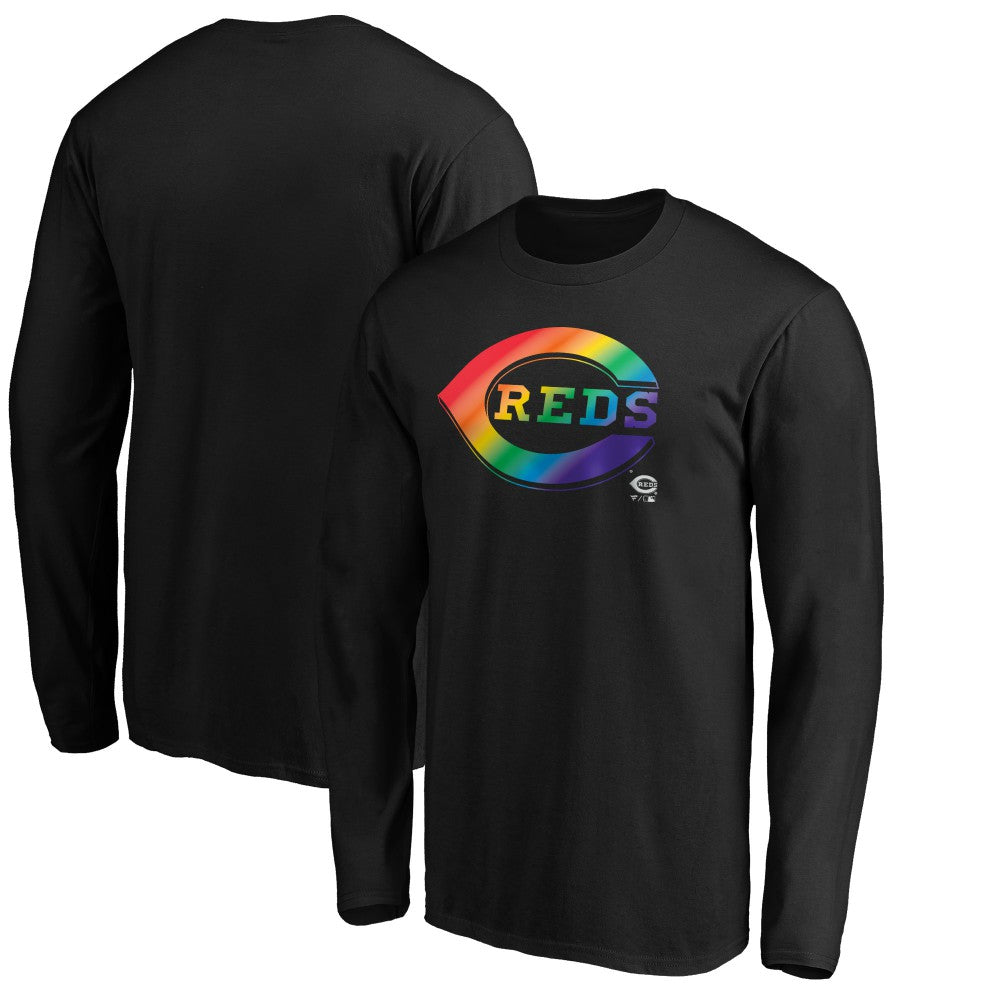 Black Cincinnati Reds Team Pride Logo Long Sleeve T-Shirt