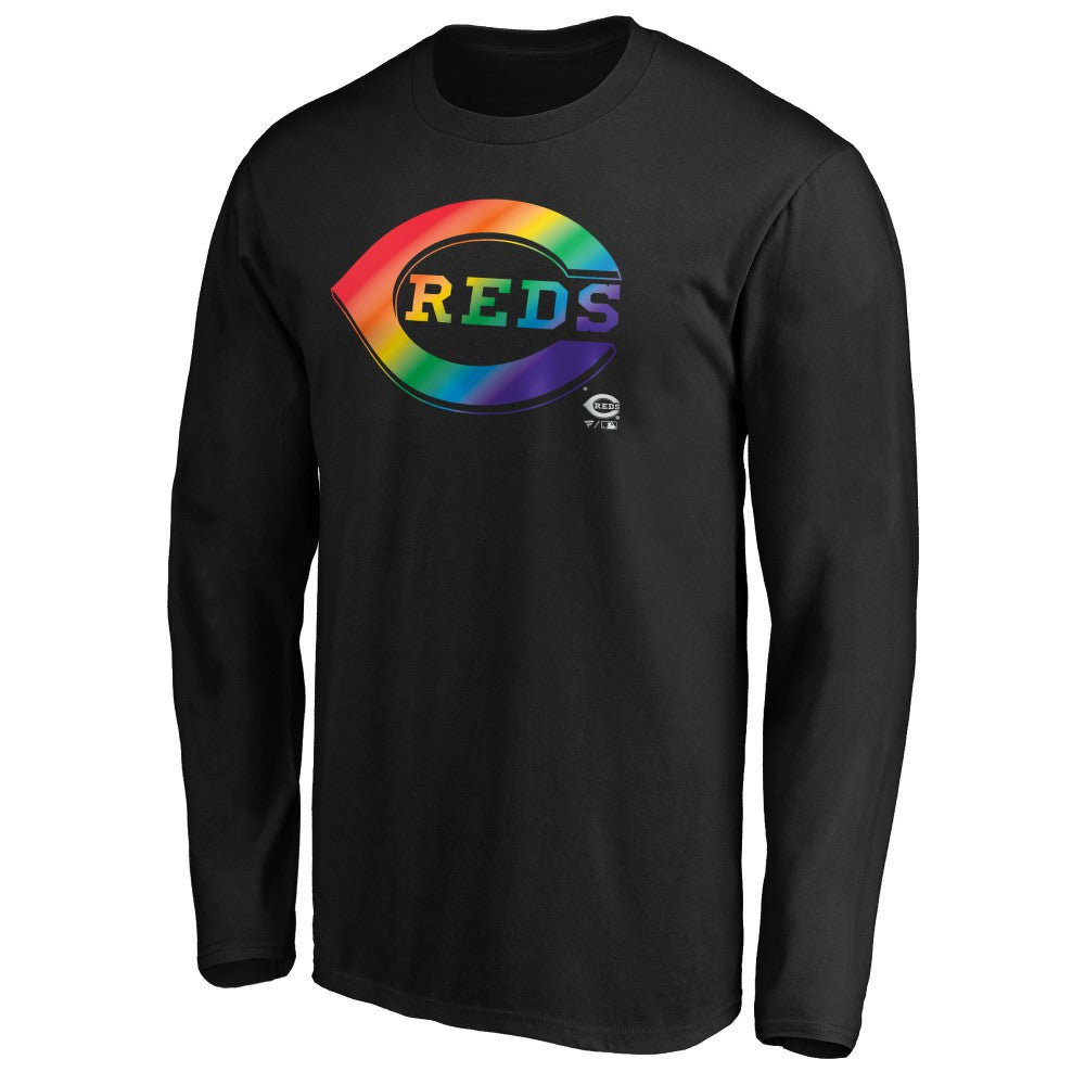 Black Cincinnati Reds Team Pride Logo Long Sleeve T-Shirt