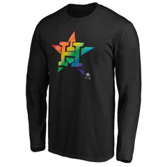 Black Houston Astros Team Pride Logo Long Sleeve T-Shirt