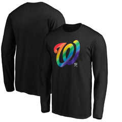 Black Washington Nationals Team Pride Logo Long Sleeve T-Shirt