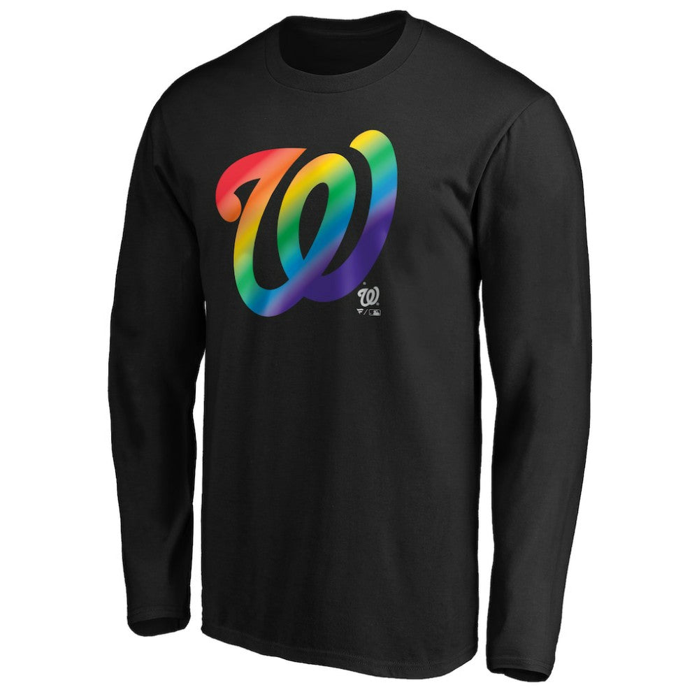 Black Washington Nationals Team Pride Logo Long Sleeve T-Shirt