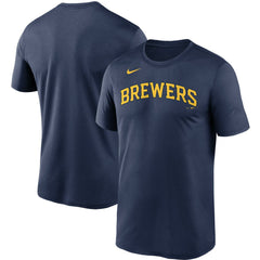 Navy Milwaukee Brewers Nike Wordmark Legend Performance T-Shirt