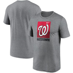 Heathered Gray Washington Nationals Nike Local Logo Legend T-Shirt