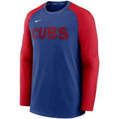 Royal/Red Chicago Cubs Nike Authentic Collection Pregame Performance Raglan Pullover Sweatshirt