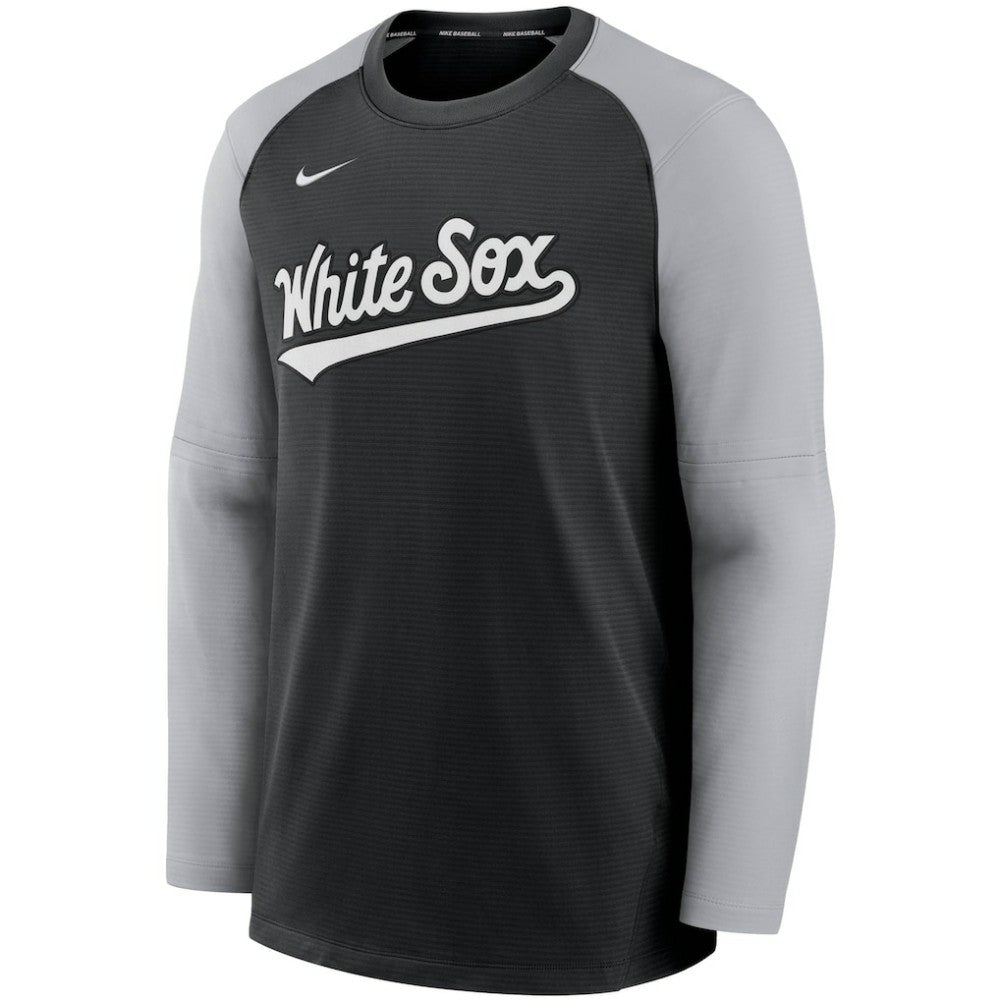 Black/Gray Chicago White Sox Nike Authentic Collection Pregame Performance Raglan Pullover Sweatshirt