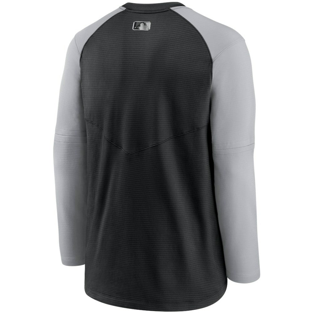 Black/Gray Chicago White Sox Nike Authentic Collection Pregame Performance Raglan Pullover Sweatshirt