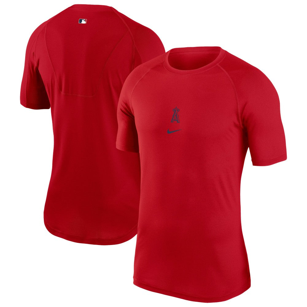 Red Los Angeles Angels Nike Authentic Collection Performance Raglan T-Shirt