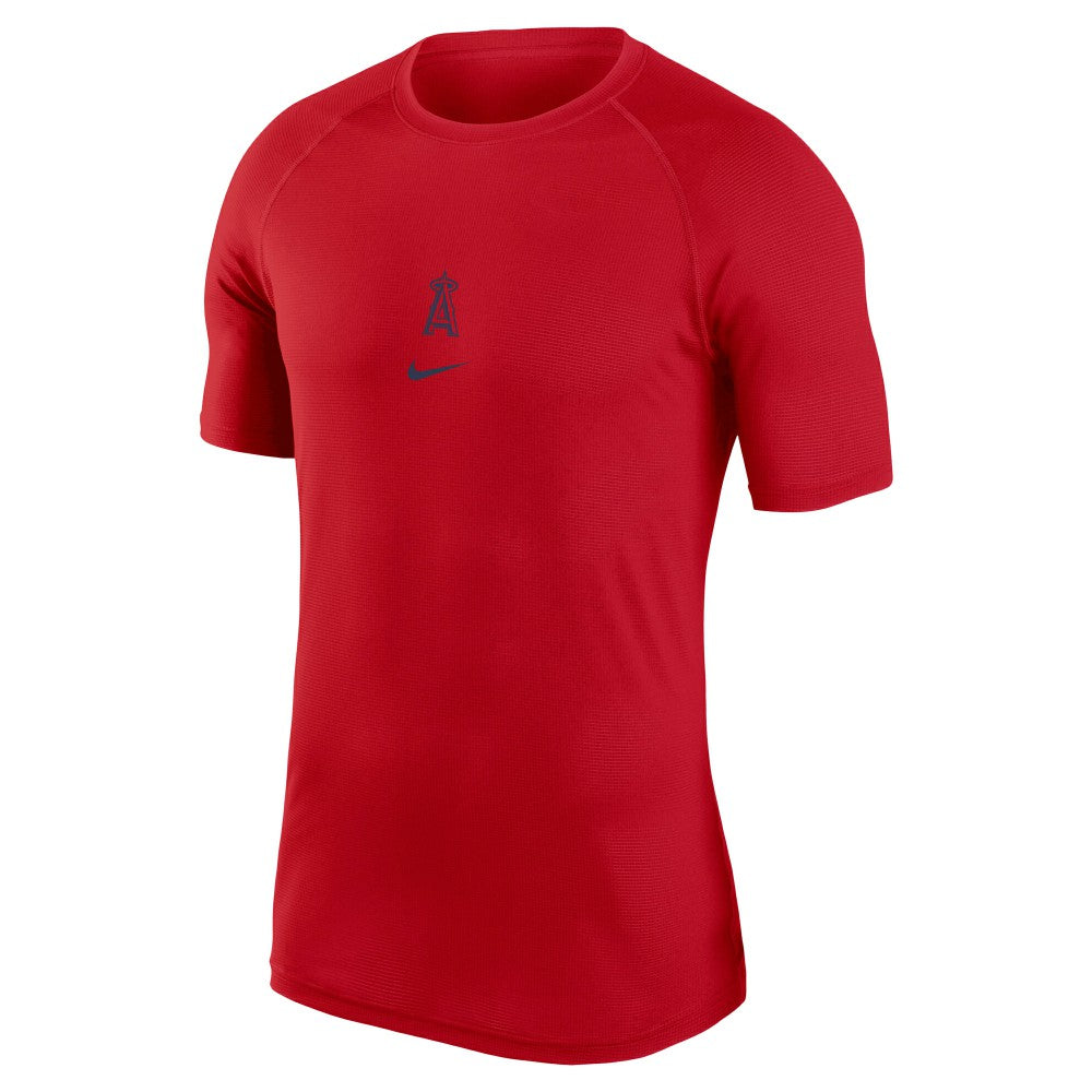Red Los Angeles Angels Nike Authentic Collection Performance Raglan T-Shirt
