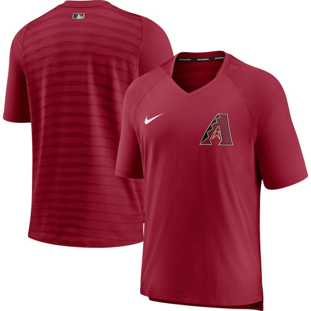 Red Arizona Diamondbacks Nike Authentic Collection Pregame Performance V-Neck T-Shirt