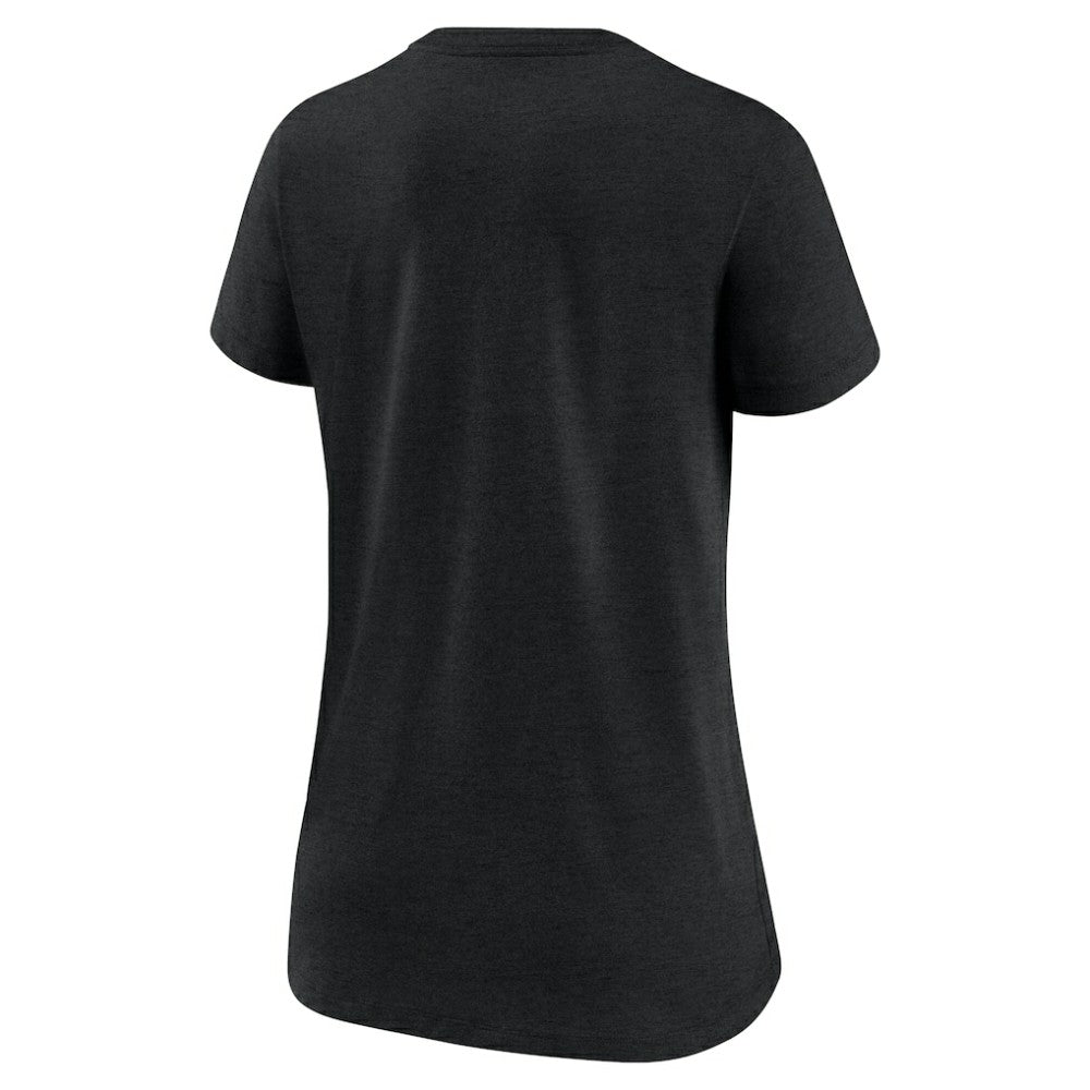 Heather Black Miami Marlins Nike Women's Authentic Collection Tri-Blend V-Neck T-Shirt