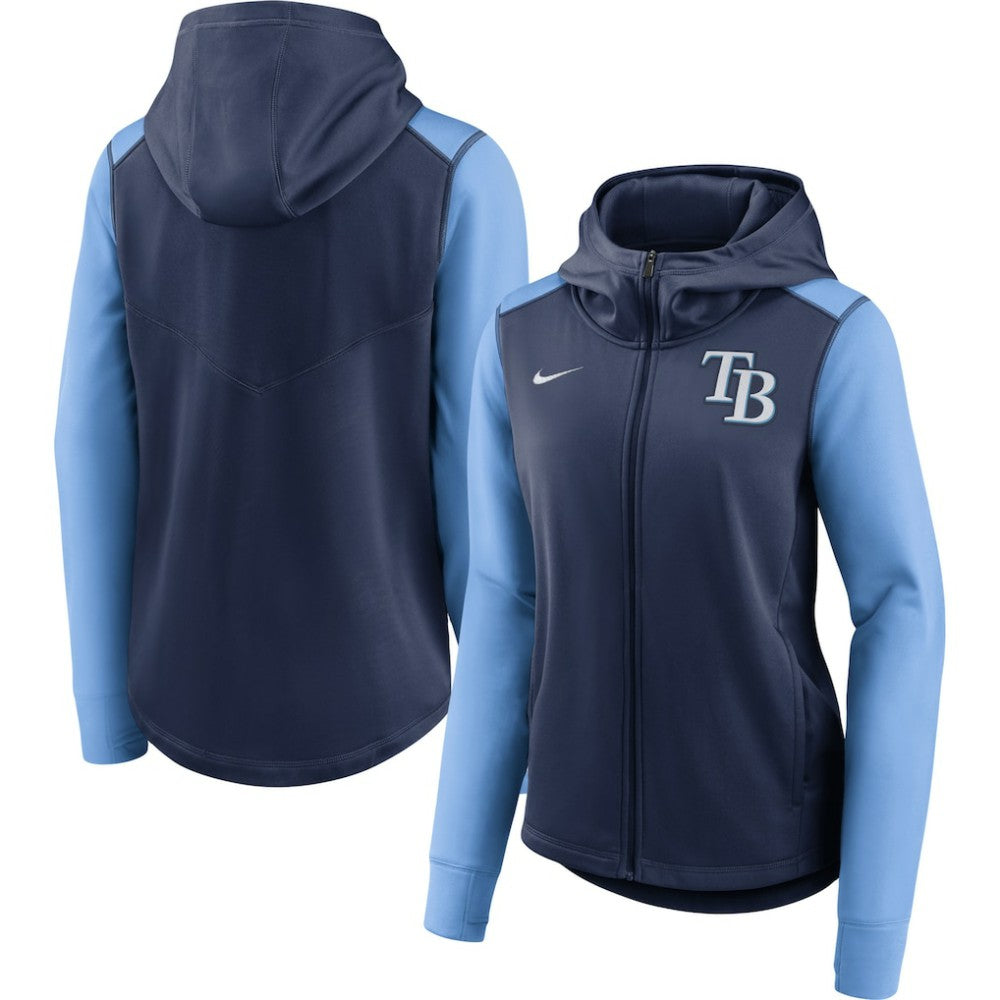 Navy/Light Blue Tampa Bay Rays Nike Women's Authentic Collection Baseball Performance Full-Zip Hoodie