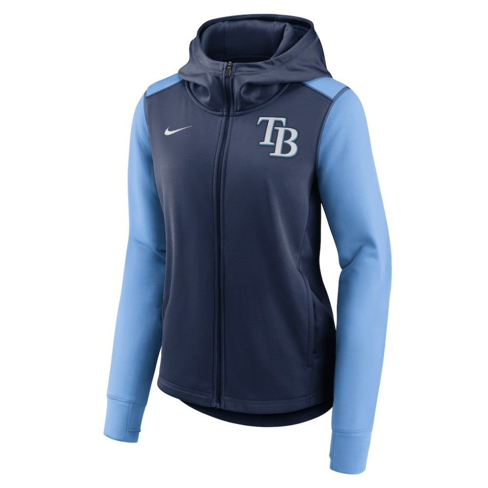 Navy/Light Blue Tampa Bay Rays Nike Women's Authentic Collection Baseball Performance Full-Zip Hoodie