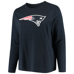 Women's Plus Size Primary Logo Long Sleeve Scoop Neck T-Shirt - New England Patriots T-shirts