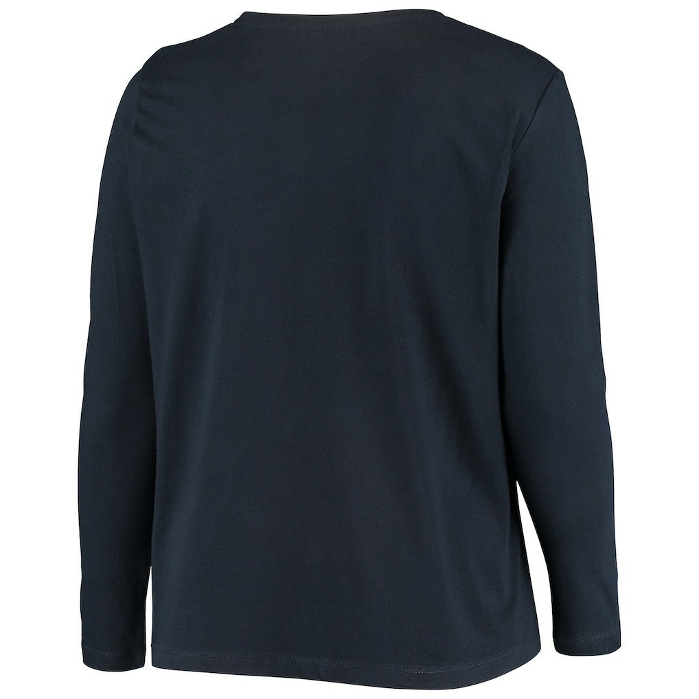 Women's Plus Size Primary Logo Long Sleeve Scoop Neck T-Shirt - New England Patriots T-shirts