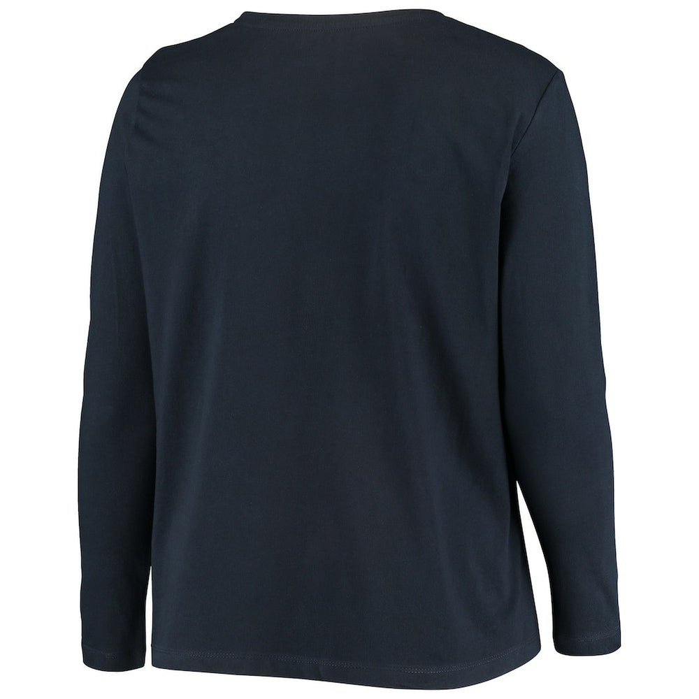 Women's Plus Size Primary Logo Long Sleeve Scoop Neck T-Shirt - New England Patriots T-shirts