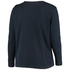 Women's Plus Size Primary Logo Long Sleeve Scoop Neck T-Shirt - New England Patriots T-shirts