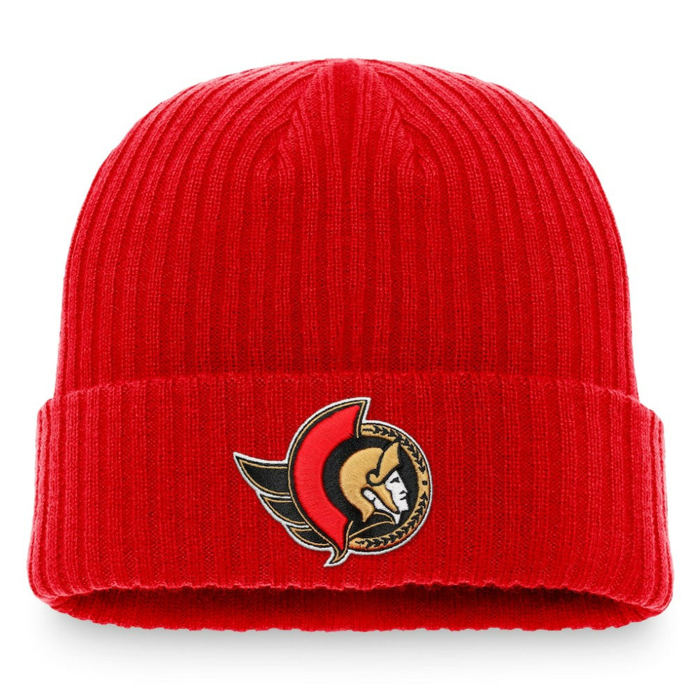 NHL Ottawa Senators Fanatics Core Primary Logo Cuffed Knit Hat