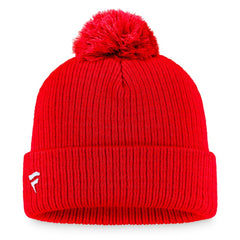 NHL Chicago Blackhawks Fanatics Primary Logo Cuffed Knit Hat with Pom