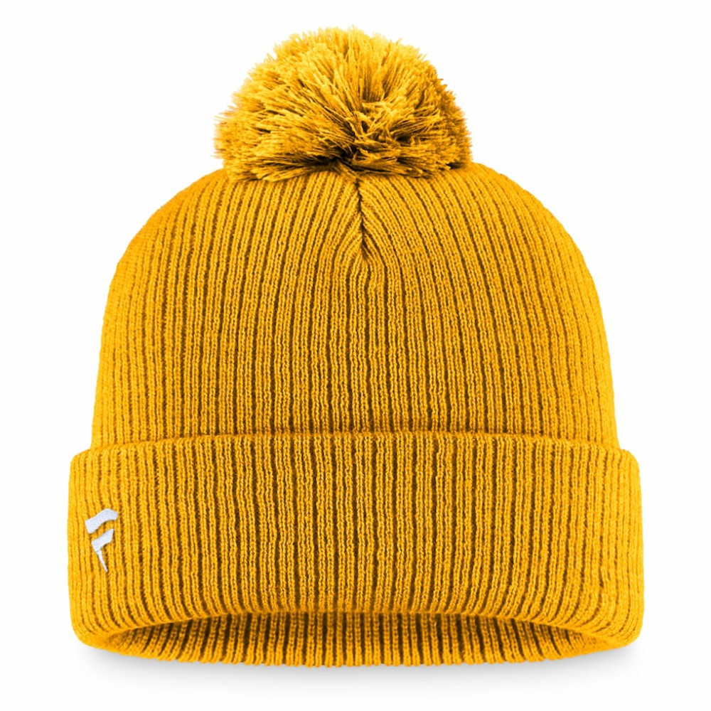 NHL Nashville Predators Fanatics Primary Logo Cuffed Knit Hat with Pom