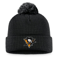 NHL Pittsburgh Penguins Fanatics Primary Logo Cuffed Knit Hat with Pom