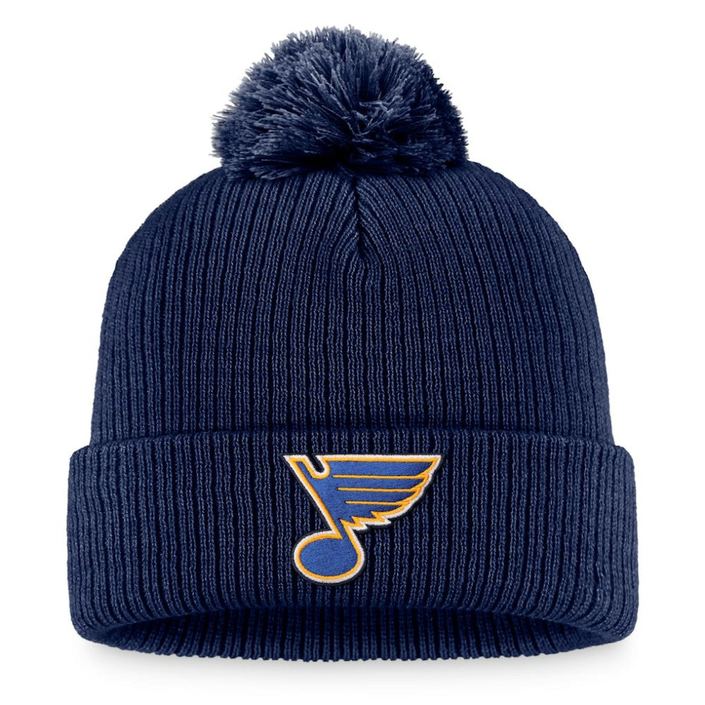 NHL St. Louis Blues Fanatics Primary Logo Cuffed Knit Hat with Pom